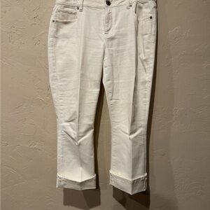CAbi White Ankle Cropped Jeans
